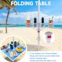Beach Cabana, 6.5'6.5' Cool Cabana, UPF50+ Beach Canopy, Adjustable Height Beach Tent Sun Shelter, Beach Shade Sun Umbrella with Removable Side Wall and Folding Table (Blue Gradient)