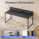 PRAISUN 48 inch Gaming Desk, LED & Power Outlets, Monitor Stand, Black
