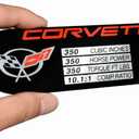 1Pc C5 Corvette Spec Data ID Metal Plate Consoler Emblem 3D Badge Nameplate LS1 350HP 2001-2004 Replacement for Corvette
