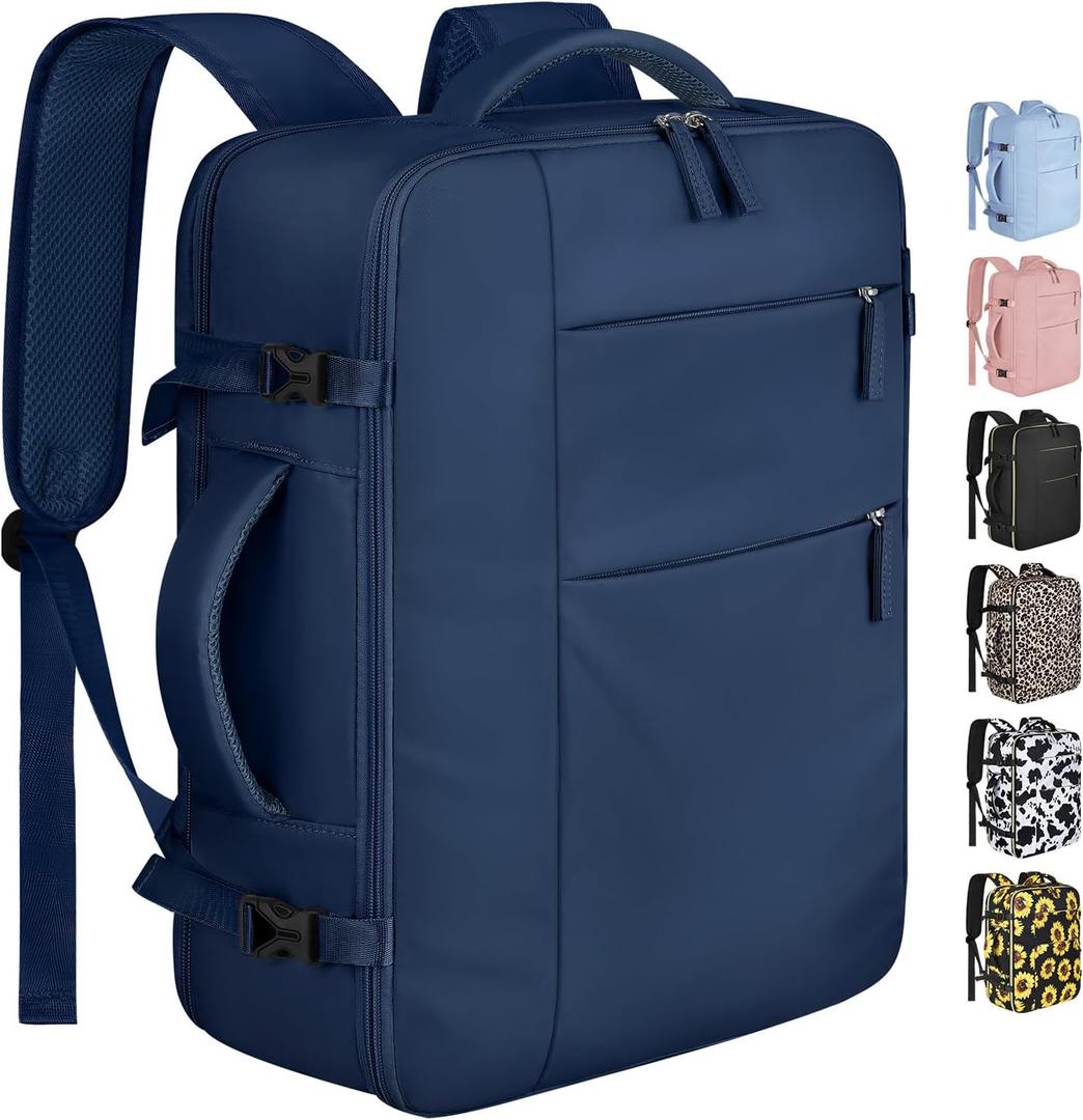 Capolo Travel Backpack for Women Men Waterproof Laptop Backpack Airlines Approved Carry On Backpack Bag Computer Bookbag for Business, Work, Traveling Fits 15.6 Inch Laptop(Dark Blue)