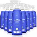 Method Glass Cleaner Spray, Mint, Ammonia Free & Plant-Based Solution, Mirror & Window Cleaner - Great for Indoor & Outdoor Glass Surfaces, 28 oz Spray Bottles (Pack of 8)