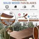 60 Inch Outdoor Ceiling Fans with Lights and Remote,3 Blade Modern Solid Wood Ceiling Fan with Wall Control Switch,Dimmable,Quiet Noiseless DC Motor for Patios,Farmhouse, Living Room,Bedroom