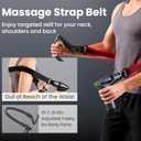 3-in-1 Percussion Massage Gun with Extension Handle, Detachable Muscle Massage Gun Deep Tissue for Back, Neck, Shoulder, Thigh Pain Relief, Portable&Quiet for Travel Gym Office-12 Speeds & 4 Heads