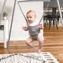 Jolly Jumper Elite (Grey) Baby Exerciser - Sturdy Frame, 6 ft Tall Stand Baby Jumper, Indoor and Outdoor Exercise Saddle Seat, Adjustable Height, for Infants up to 28 lbs