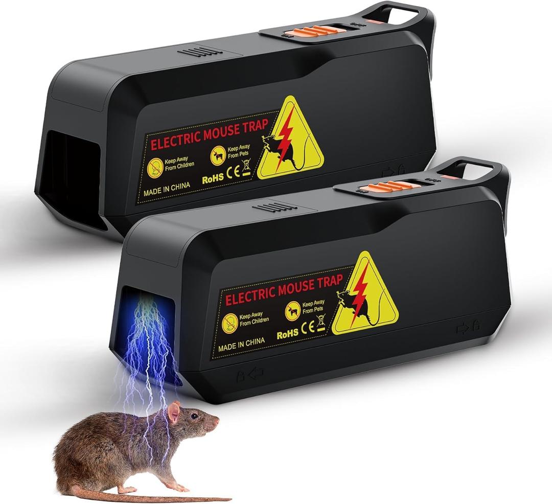 X-PEST Electronic Mouse Trap 2 Pack  Smaller Size Electric Mouse Trap Zapper for Indoor Use, Reusable Rodent Trap, No Touch No See, Effective Mice & Mouse Control