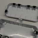 Hrensaw Medium Outdoor Electrical Box(10.6x5.5x4.5inch),IP54 Waterproof Extension Cord Cover w/6 Cable Entry,Weatherproof Connection Box Protect Power Strip,Timer,Plug,Holiday Lights,Grey