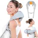 FSA/HSA Eligible Cordless Neck Shoulder Massager for Pain Relief Deep Tissue, 5D Shiatsu Back Massager with Heat, Wireless Rechargeable Shoulder Massage Pillow, Best Gifts for Men,Women,Mom & Dad (Light Gray)