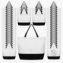 Sieral 50 Pieces Large Canvas Tote Bags Reusable Sublimation Blank Plain Bags Bulk with Zipper for DIY Crafts Shopping Women Teacher(Horizontal Wide Bag)