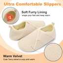 Besroad House Slippers for Women Men Comfy Barefoot Slippers Sock Furry Slip On House Shoes with Soft Rubber Sole for Bedroom Home Travel Yoga (8-9 Women/6.5-7.5 Men, Beige)