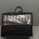 LEEVAN Waterproof Outdoor Rug 8x10 Black and Brown Patio Rug Clearance Large Plastic Straw Backyard Area Rug Striped Camping Outside Mat for Picnic, RV, Deck, Bench, Balcony