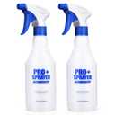 Airbee Plastic Spray Bottles 2 Pack 16 Oz for Cleaning Solutions, Essential Oils, Hair, Planting, Bleach, Professional Empty Spraying Bottle, Mist Water Sprayer with Adjustable Nozzle and Measurements