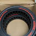 10X2.125 Off Road Tire for Electric Scooter Ninebot F20/F30/F40/F65, 10 inch Solid Rubber Tires for Front And Rear Solid Electric Scooter Tire Tubeless(Red 2pcs)