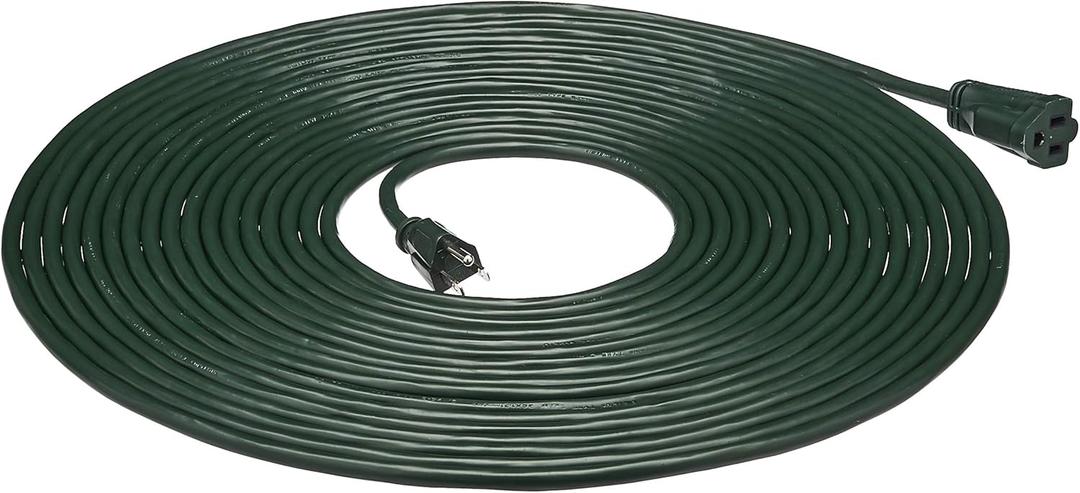 Amazon Basics 50-foot 3-Prong Vinyl Indoor/Outdoor Extension Cord - 13 Amps, 1625 Watts, 125 VAC, Green