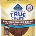Blue Buffalo True Chews Dog Treats, Made in the USA with Natural Ingredients, Beef Burger Recipe, 10-oz Bag (EXP 07/19/26)