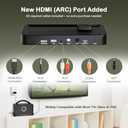 5.8 GHz Wireless TV Speakers for Hard of Hearing Seniors, Portable TV Speaker Amplifies TV Sound, 0ms Audio-Video Sync, 20Hrs+ Playback, HDMI(ARC)/AUX/RCA/Coax/Opt, All Cables Included