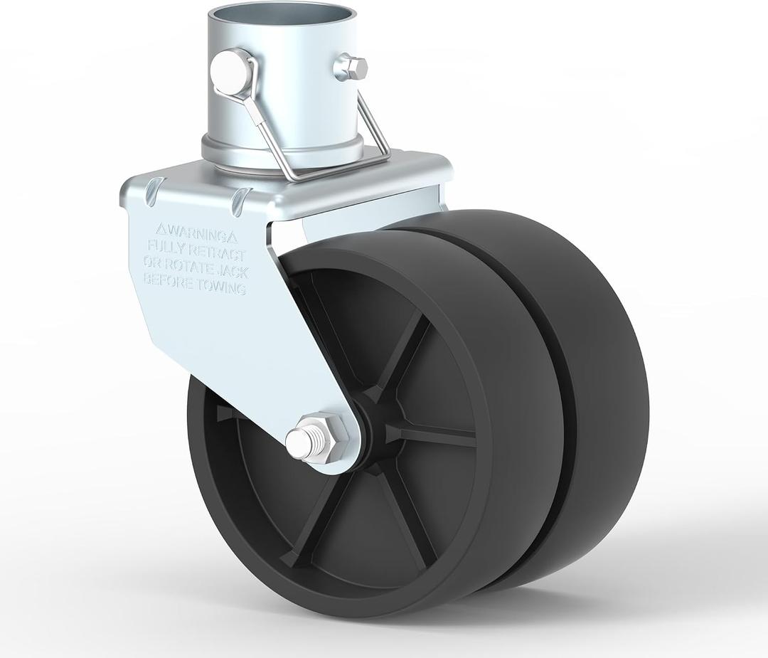 2000lbs Dual 6" Trailer Jack Swivel Caster, Wheel Replacement with Pin, Silver
