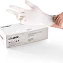 LANON 5 mil Latex Disposable Gloves, Food-Contact Grade, Powder-Free, Fully Textured, White, Small (Small (Pack of 100))