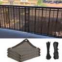 Fence Privacy Screen Balcony Sun Shade Cloth 3'3"x9'9" 80% Shade Fabric Outdoor Patio Screens Mesh Panels Apartments Railing Cover UV Protection for Backyard Garden Porch Deck