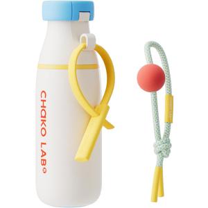 CHAKO LAB Insulated Stainless Steel Water Bottle with Two Strap | BPA-Free Leak Proof | 17oz Bottle with Spout Lid & Straw | Milk Pudding