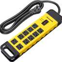 DEWENWILS 10-Outlet Metal Surge Protector Power Strip, UL Listed, 6Ft Cord Flat Plug, 15A Circuit Breaker, 14AWG 1440Joules, Heavy Duty Industrial Power Strip for Garage Workshop, Wall Mountable