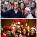 Kingdder 12 Pairs Christmas Party Sunglasses Supplies Joy Noel Merry Holly Hohoho Red and Green Christmas Decoration Friendsmas Sunglasses Party Favors for Holiday Photo Booth Game Supplies