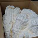 Bedsure Chunky Knit Throw Blanket for Couch - 100% Hand Knitted, 5.06 lbs GentleSoft Blanket with Giant Chenille Yarn for Bed Living Room Home Decor, Thick and Cozy, Cream White, 50x60 Inches