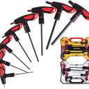 Lichamp T Handle Allen Wrench Set Metric, 8 Piece Heavy Duty Standard Long Tee Handle Allen Hex Key Set, 2-10mm