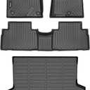 HAFIDI Floor Mats & Cargo Liner Set Fit for 2019 2020 Hyundai Santa FE All Weather Protection TPE Anti-Slip Automotive Full Set Floor Liners Custom Accessories - Black