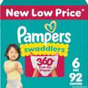 Pampers Diapers - Swaddlers 360 - Size 6, 92 Count, for up to 100% Leakproof Premium Skin Protection