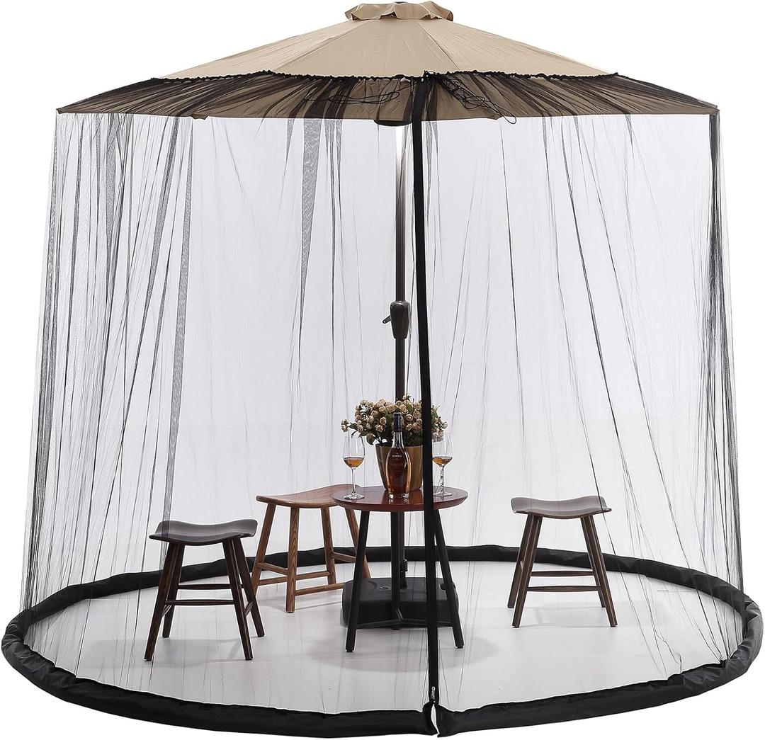 10FT Mosquito Net for Patio Umbrella Outdoors Screen Polyester Hanging Tent Mosquito Net Only (10FT)