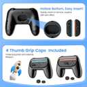 WEOTOO Grips Compatible with Switch 2 (2025) JoyCon, 2 Pack Ergonomic Anti-Slip Handles with 4 Thumb Grips, Switch Holder Accessories for NS2 JoyCon Controller, Wear-Resistant (Black)
