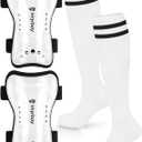 Hryrbay Kids Soccer Shin Guards and Socks Toddler Soccer Shin Pads Protective Defender Gear for Boys Girls Ages 3-15 Great for Training, Matches, Inspired by the World Cup, Size: Medium