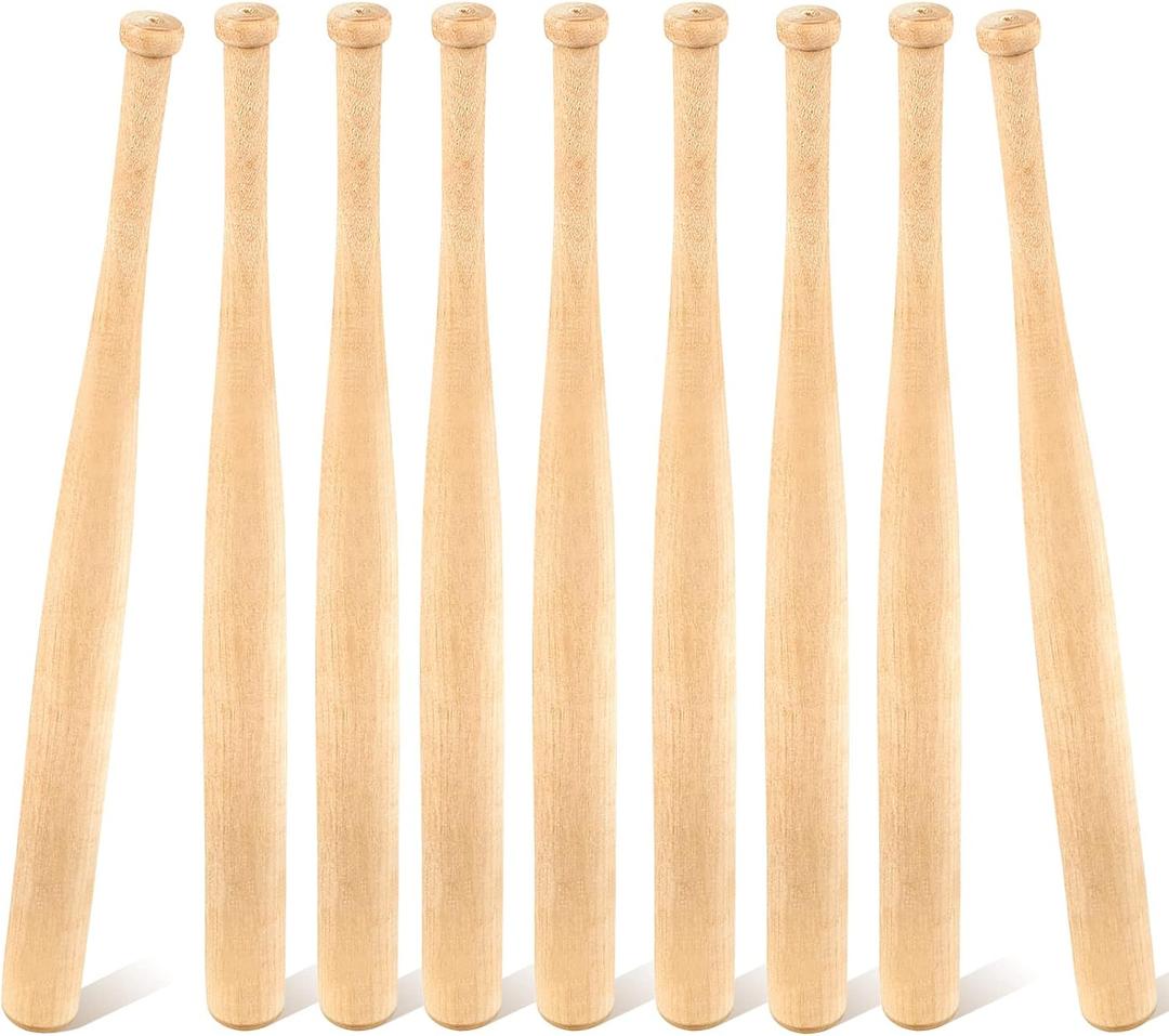 Marsui 12 Pack Unfinished Mini Baseball Bat 8 Inch Unpainted Wood Baseball Bats for Painting Keychain Action Figures DIY Craft Projects Ball Sports Party Favors