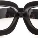evomosa Motorcycle Goggles Vintage Pilot Goggles Retro Motocross Goggle Outdoor Eyewear Sports Glasses for Half Helmet (Black frame Clear lens)