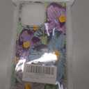 Elegent Girly 3D Flower Compatible with iPhone 15 Pro Max Rectangle Edge Case, Cute Floral Pattern Slim Soft TPU Protective Bumper Cases Cover(Blue Purple,15 Pro Max)