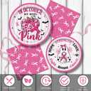 150pcs Breast Cancer Awareness Party Supplies Pink Ribbon Plates Napkins Disposable Dessert Plates Halloween Party Decorations Tableware Set for Breast Cancer Awareness Survivor Events Decor 50 Guests