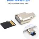2 x Micro SD Card Reader, USB C to SD Card Reader, Type C TF Memory Card Reader with USB C to USB Adapter, Mepsies USB OTG Card Reader Compatible with iPhone 17/16/15, Galaxy Phones, iPad, MacBook, Laptop
