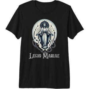 Legion Of Mary Our Lady Catholic Premium T-Shirt (Black, XL)