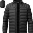 BGOWATU Men's Lightweight Packable Puffer Jacket Warm Winter Jacket for Men Down Alternative Puffy Coat, US M