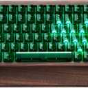 Womier 75% Mechanical Keyboard Wireless with QMK/VIA, WD75 V2 Wood Gaming Keyboard 8000mAh Battery, Tri-Mode Custom Key Board RGB Hot Swappable with Translucent Clear Keycaps-POM Linear Switch (Green)