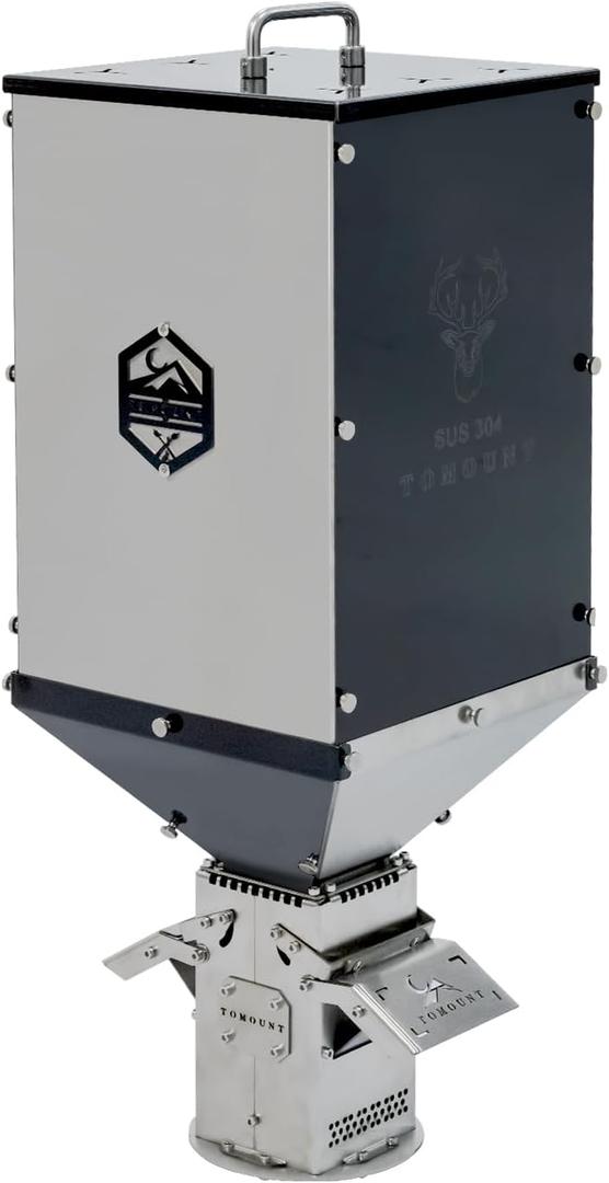 TOMOUNT Pellet Bin with Burner for Tent Stove 304 Stainless Steel for Wood Stove