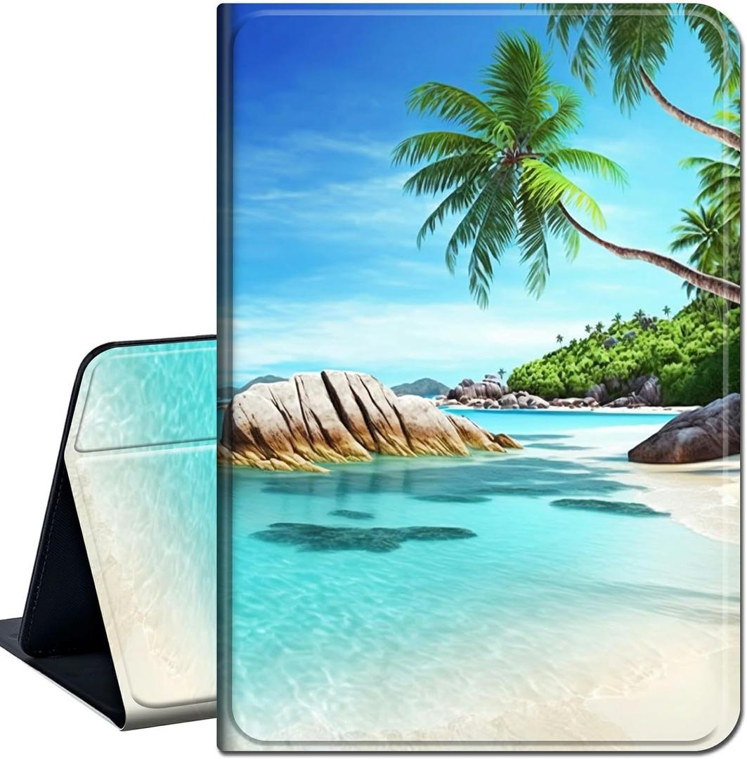 Case for All-New Amazon Fire HD 10 Tablet (13th Generation 10.1", 2023 Release),Slim Lightweight Smart Shell Stand Cover with Auto Wake/Sleep for Fire Tablet 10 2023,Beach Palm Trees