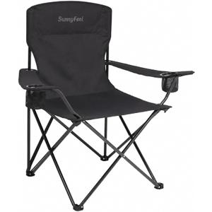 SUNNYFEEL Portable Camping Chair 300LBS for Adults with Carry Bag, Black, 37.40" W x 22.64" D x 38.19" H