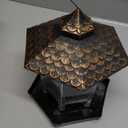 Twinkle Star Wild Bird Feeder Hanging for Garden Yard Outside Decoration, Hexagon Shaped with Roof (7.9 x 7.9 x 8.7 inches, *Bronze)