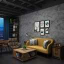 3yecao 31"157" Extra Thicker Light Blue Grey Black Concrete Wallpaper Peel and Stick 3D Effect Concrete Contact Paper Luxury Vinyl Wrap Matte Textured Look Cement Wall Stickers for Walls Bathroom