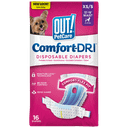 OUT! Pet Care Disposable Female Dog Diapers | Absorbent with Leak Proof Fit | XS/Small, 16 Count