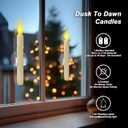 6 Pcs Sensor Dawn to Dusk Window Candles, Flickering Battery Candles for Windows, Ultra Bright Fake Candle Lights with Suction Cup, Led Candlesticks for Xmas Home Decor, Warm Yellow Light