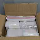 Resin Pink Bathroom Accessories Set 5 Pcs, Lotion Soap Dispenser, Toothbrush Holder, Bathroom Tumbler, Qtip Holder and Vanity Tray, Bathroom Countertop Organizer Set for Modern Home Apartment