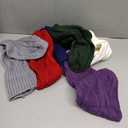 EBOOT 18 Inch Knitted Christmas Stockings Bulk Large Cable Knit Christmas Stockings Farmhouse Xmas Decorations Hanging Wall Fireplace Party Supplies (6 Pcs, White/Green/Red/Blue/Gray/Purple)