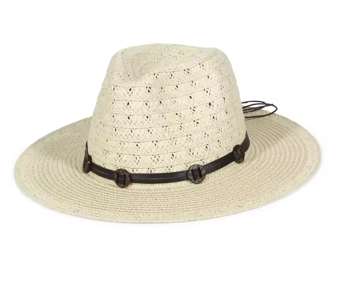 GEMVIE New Summer Hat Panama Hats Hollow Out Straw Hat For Men Women Leather Ribbon Large Brim Sun Beach Hat Jazz Cap Fedora (7-7 1/4, Beige A)